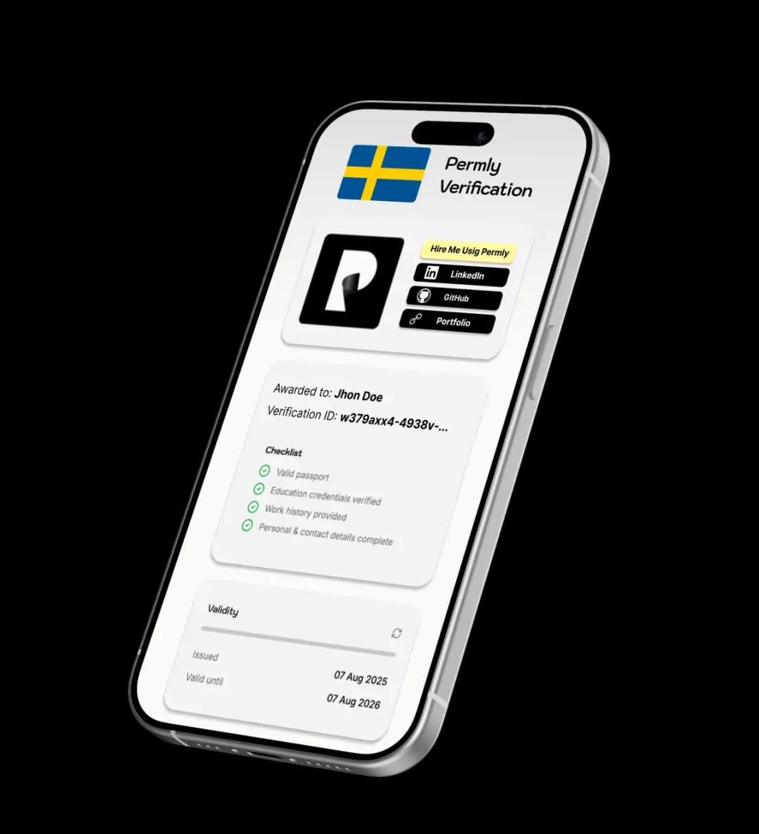 Förhandsvisning av Permly‑verifiering